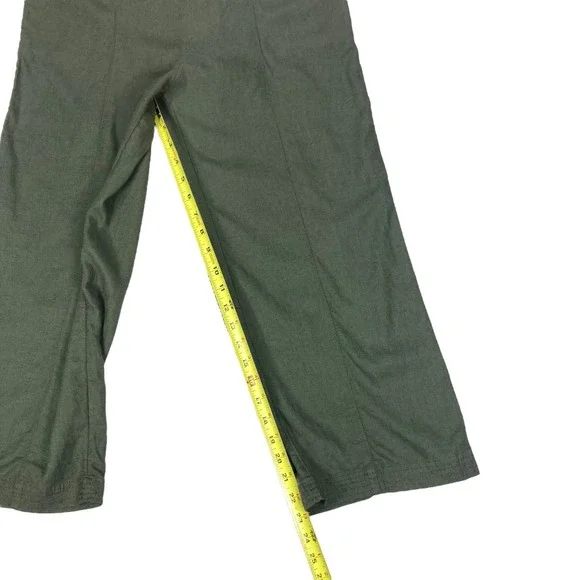 Nicole Miller Sleeveless Utility Wide Leg Linen Jumpsuit Women 2 Green Oversized - Picture 12 of 14